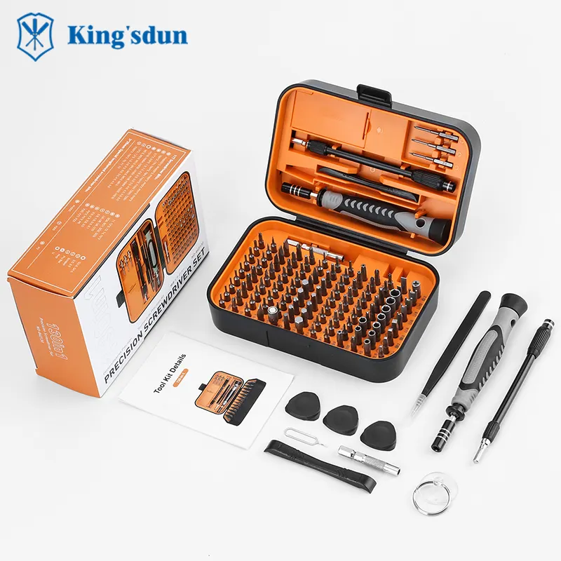 Juego de destornilladores Kingsdun 130 en 1, juego de herramientas de destornillador de precisión Premium, herramientas profesionales de reparación de teléfonos móviles