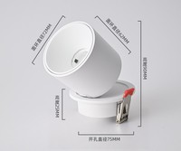 Downlights LED modernes encastrés en aluminium réglables pour intérieur, anti-éblouissement, avec angles réglables
