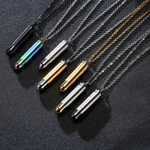 Collar con Colgante de Bala Chapado en Oro para Hombre, Venta al por Mayor, Collar con Colgante de Urna para Cenizas de Alta Calidad, Personalizado - Product Image 3