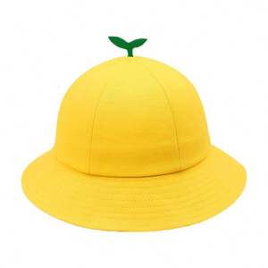 Petit chapeau en jean jaune avec broderie 3D, absorption de la transpiration, respirabilité, protection solaire pour les enfants de maternelle, toutes saisons - Product Image 1