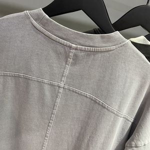 เสื้อยืดแขนสั้นสไตล์สตรีทแวร์คุณภาพสูงแบบสั่งทำพิเศษ ผ้าหนา ซักแบบวินเทจ ลายบาติก ปะติดปะต่อ ซักแล้ว - Product Image 3