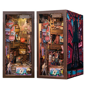 CuteBee le long au revoir bricolage détective maison modèle en bois Miniature ornement livre support décompression jouet - Product Image 1