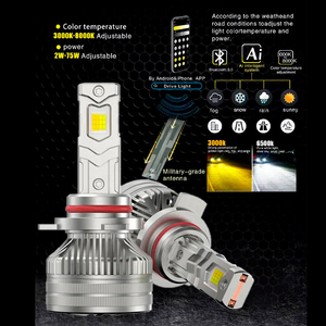 Phares LED R12 avec contrôle Bluetooth via application, couleur, 75W, H4, H7, LED H1, H11, <span class=keywords><strong>HB3</strong></span>, HB4, 9012, ampoules LED pour phares de voiture - Product Image 6