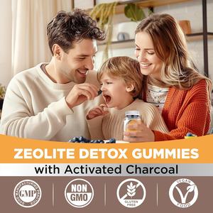 Complément alimentaire à base de zéolite à croquer Vitadiscovery pour enfants et adultes, gommes détoxifiantes, clinoptilolite, <span class=keywords><strong>charbon</strong></span> de bois activé, vitamine B12, D3 pour l'intestin - Product Image 6