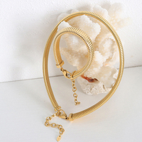 Collier de chaîne de serpent épais et large de conception exagérée, bijoux personnalisés plaqués or en acier inoxydable à la mode