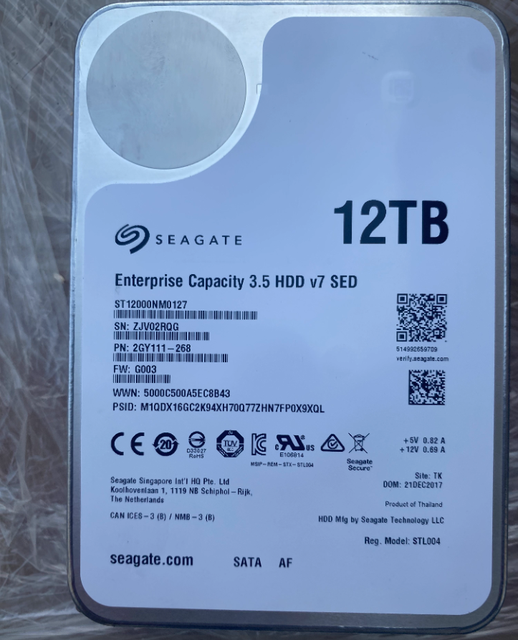 original Sea-gate EXOS 7E10 ST12000NM0127 12T 3.5inch SATA3 7200 rpm 256M cache Enterprise HDD