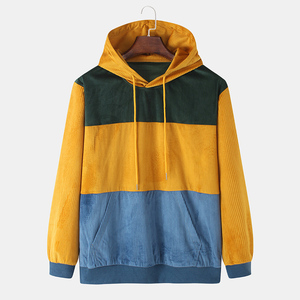 Sweat-shirt en coton pour homme, pull à capuche, respirant, hiver, fabricant OEM, couleur unie jaune, impression numérique personnalisée - Product Image 1