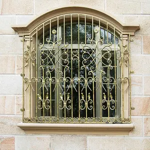 सरल और नई डिजाइन गढ़ा लोहे की खिड़की ग्रिल डिजाइन