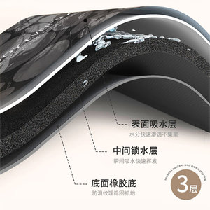 Alfombra de Baño Rectangular de Tierra de Diatomeas Suave, de Secado Rápido, Antideslizante, para Uso Doméstico, Absorbente, con Patrón Abstracto de Cuero - Product Image 1