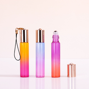 Bottiglie di vetro a rullo di colore arcobaleno sfumato da 10ml con tappo portachiavi e corpo ispessito per profumo di olio essenziale di fragranza - Product Image 2