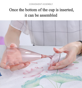 Cheap Wholesale Bottles Green Pink Light <strong>Blue</strong> Goblet Set Coloured Tall Custom Logo Vintage Plastic Wine <strong>Glasses</strong> for <strong>Party</strong> - Product Image 6