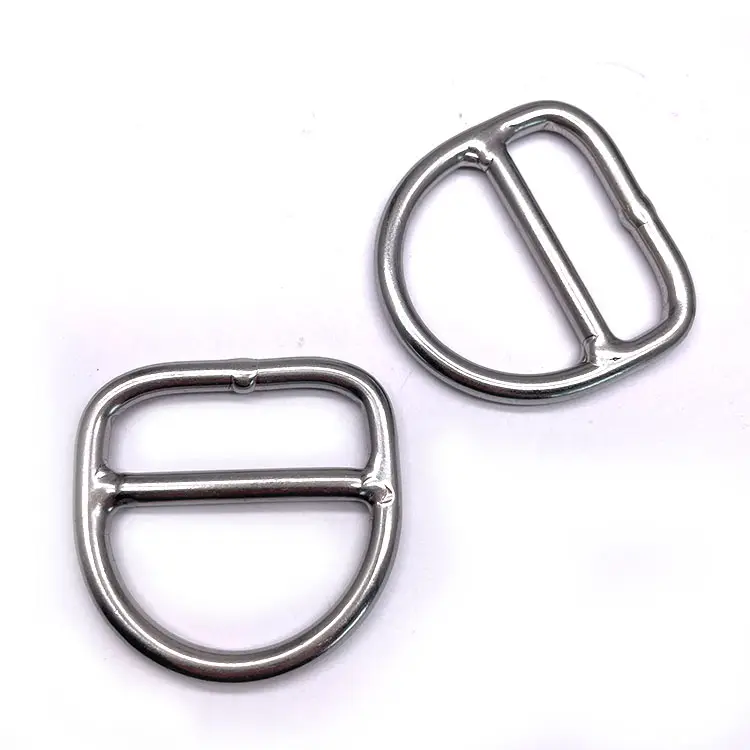 Anillo de Metal de alta calidad en forma de D, anillo de dos barras para bolsa, cinturón, cuerda chapada en Zinc
