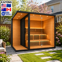 Sauna extérieur en bois de cèdre noir, style finlandais, moderne et traditionnel, pour 1, 2, 3, 4 ou 6 personnes, de la marque Kaitong.