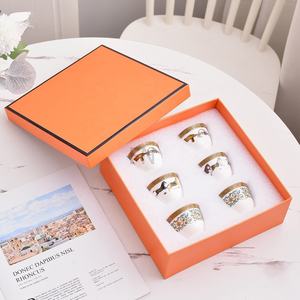 Service à thé en porcelaine osseuse européenne à prix réduit, tasses à expresso et soucoupes - Product Image 6