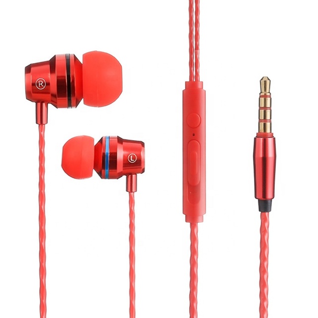 Cantell Headphones Stereo Metal Bass Earphones Wired Headphones with Microphone 3.5mm Braided Earphone