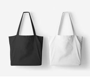 Bolsa de Mano Reutilizable de Algodón para Mujer, Color Azul Marino, 2021, Gran Capacidad, Bolsillo Frontal con Cremallera, Logotipo Personalizable, Opciones de Grosor, Uso Nocturno - Product Image 1