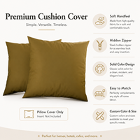 Housse de coussin décorative carrée unie sur mesure, couleur unie