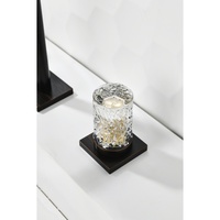 Robinet de lavabo carré noir mat, mitigeur chaud/froid en laiton avec poignée en verre cristal, robinet de salle de bain moderne à 3 trous