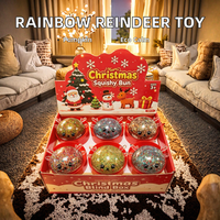 Jouet anti-stress en TPR de 8,5 cm en forme de renne de Noël avec perles scintillantes, jouet à presser à remontée lente pour enfants de 5 à 7 ans, unisexe
