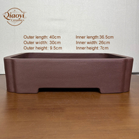 Pots de jardin modernes, pots à bonsaï, pots à fleurs rustiques en argile violette Yi Xing, forme rectangulaire irrégulière, 1-2L, écologiques, non vernissés, pour hôtel