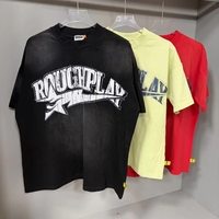 T-shirt d'été oversize en maille de haute qualité, imprimé lettres vintage avec strass, style décontracté et tendance, à manches courtes
