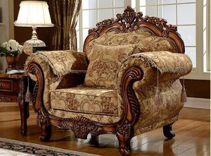 Châu Âu Sang Trọng Cổ Khắc Bằng Gỗ Vải Couch Arab Phòng Khách Vải Kết Hợp Concubine Chaise Longue Cắt Sofa - Product Image 3
