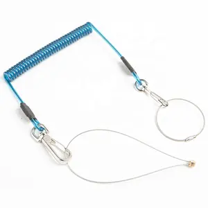 Xinjieda aisi cordão de mergulho retrátil espiral enrolado padrão com mosquetão de metal para equipamentos marítimos
