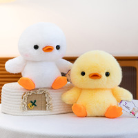 Peluche Canard Jaune Mignon et Joyeux Princesse Bududu en Coton PP, Doudou Portable Lavable Ultra Doux Verni UV, Rechargeable par USB