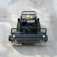 Tondeuse à gazon industrielle autopropulsée télécommandée, monocylindre, 4 temps, 2200W, 25HP, à essence, avec lame rotative et bac de ramassage