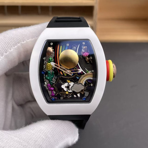 Montre mécanique entièrement automatique pour homme, haut de gamme, design de dessin animé, cadran squeletté avec visage souriant, tourbillon multi-éléments - Product Image 1