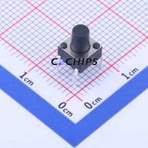GT-TC096A-H080-L1 Tactile Switch Through hole-4P,6x6mm Switch Single Pole Single Throw Round Button 1.6N Through Hole - Product Image 1
