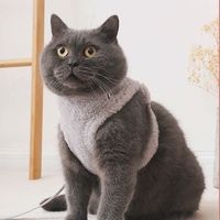 Gilet épais en poils de lapin simulés, harnais de luxe sans traction pour laisse et harnais pour petit chien