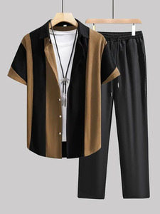 Ensemble <span class=keywords><strong>Homme</strong></span> Chemise Manches Courtes Imprimé 3D et <span class=keywords><strong>Pantalon</strong></span> Long de Bonne Qualité – Mode Garçon, Rue, Plage - Product Image 5