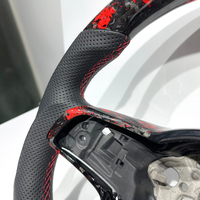Hochwertiges Maßgefertigtes ROTES Carbon-Leder-Lenkrad Passend für Volkswagen MK7 MK3 MK5 MK6 GTI GOLF Jetta CC Polo