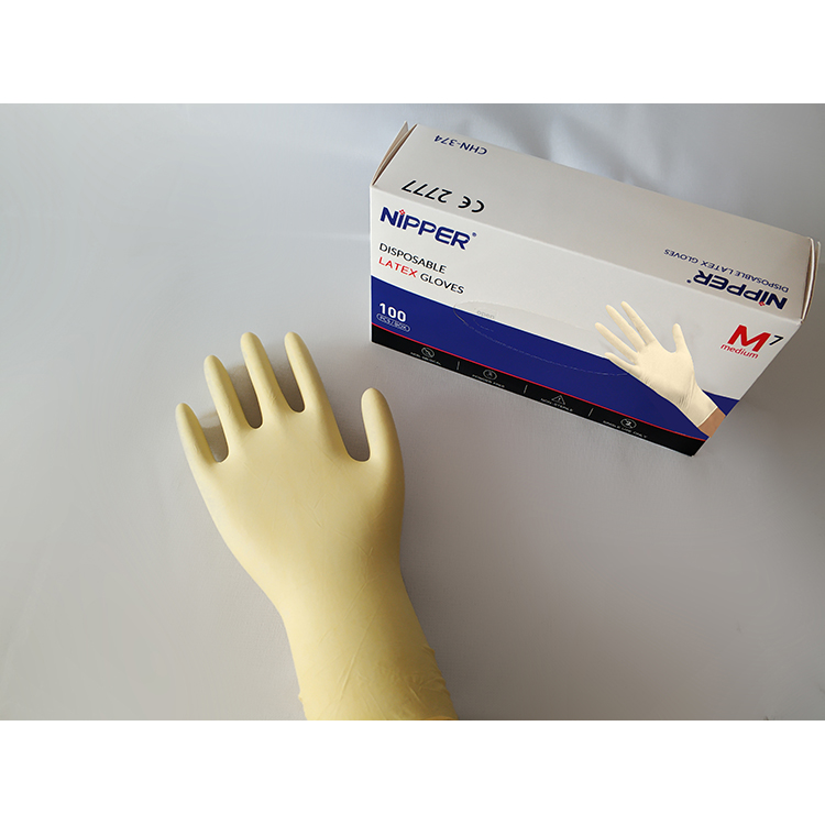 100 pcs/ 1 box Sterile Disposable Latex Gloves Protecting Latex Glove Powder-free One-time Using Gloves Pure-Latex
