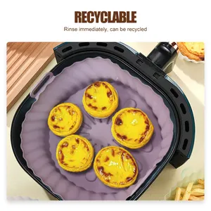 Air Fryer Accessory Set Folding Type Non-folding Type Diameter 23.22cm Round Air Fryer Silicone Pot Silicone Air Fryer Liner