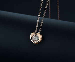 शादी की सालगिरह और प्रस्ताव उपहार के लिए सोने के साथ 18k सोने का हार और प्रस्ताव उपहार के लिए गुलाब सोना - Product Image 1