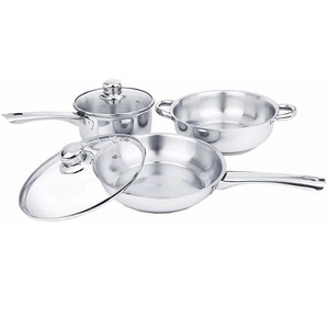 Ensemble de 3 casseroles en acier inoxydable Sheffield à fond induction, avec base épaisse, construction robuste et design durable - Product Image 2