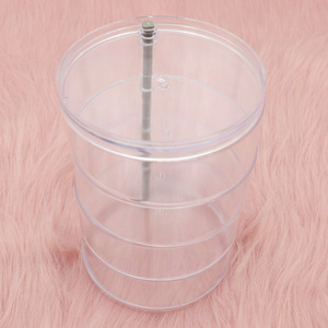 Caja de almacenamiento de joyería giratoria multicapa transparente, estante de exhibición de collar a prueba de polvo hecho de plástico duradero - Product Image 5