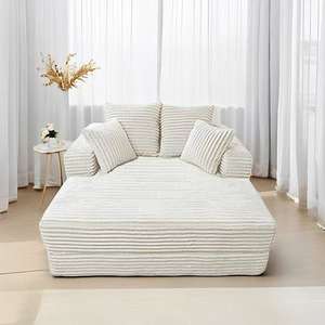 Custom Cloud Couch Soft Corduroy Space-saving Bedroom Balcony Single Compression Sofa for Living Room Bedroom - Product Image 1