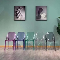Chaise de salle à manger empilable en plastique PC transparente de haute qualité pour jardin, terrasse, café
