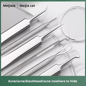 Set di 6 Strumenti per la Rimozione dei Punti Neri in Acciaio Inossidabile, Kit per l'Estrazione di Brufoli e Imperfezioni, Set di Strumenti per la Cura del Viso - Product Image 2