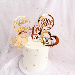 Honey And Sweetness Acrylic <b>Cake</b> Topper With Love Heart Rose Rings Valentine Wedding Decor For <b>Cake</b> <b>Decorating</b> <b>Supplies</b> - Product Image 1