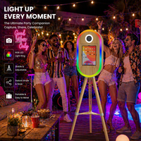 Moderne houten ovale iPad fotohokje behuizing 10,2-13 inch DSLR camera standaard kiosk voor binnen- en buitengebruik verhuurmachine