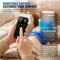 Masseur de compression froide portable pour genoux, 5 niveaux de réglage, refroidisseur à eau glacée avec minuterie numérique pour la récupération musculaire