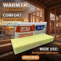 Canada R11 3.5in Fiberglass Glass Wool Batt ASTM C518 Laine de verre ignifuge pour isolation thermique des murs de bâtiments à ossature bois