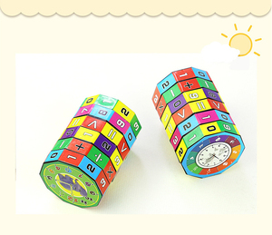 Jouet de <span class=keywords><strong>puzzle</strong></span> cylindrique personnalisé en usine avec chiffres mathématiques, 2 styles, horloge arithmétique, jouet éducatif pour l'apprentissage et le développement mathématique des enfants - Product Image 3