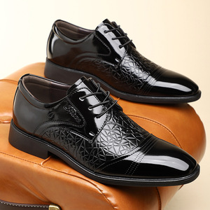 Chaussures Richelieu en cuir blanc pour hommes, à bout pointu, motif géométrique, pour mariage, à lacets, semelle extérieure en caoutchouc, collection printemps - Product Image 4