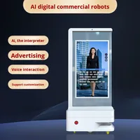 Robot interactif tout-en-un à double écran tactile de 43 pouces avec IA, système d'exploitation Android, dialogue vocal, fonction de marche, pour l'éducation et les aéroports