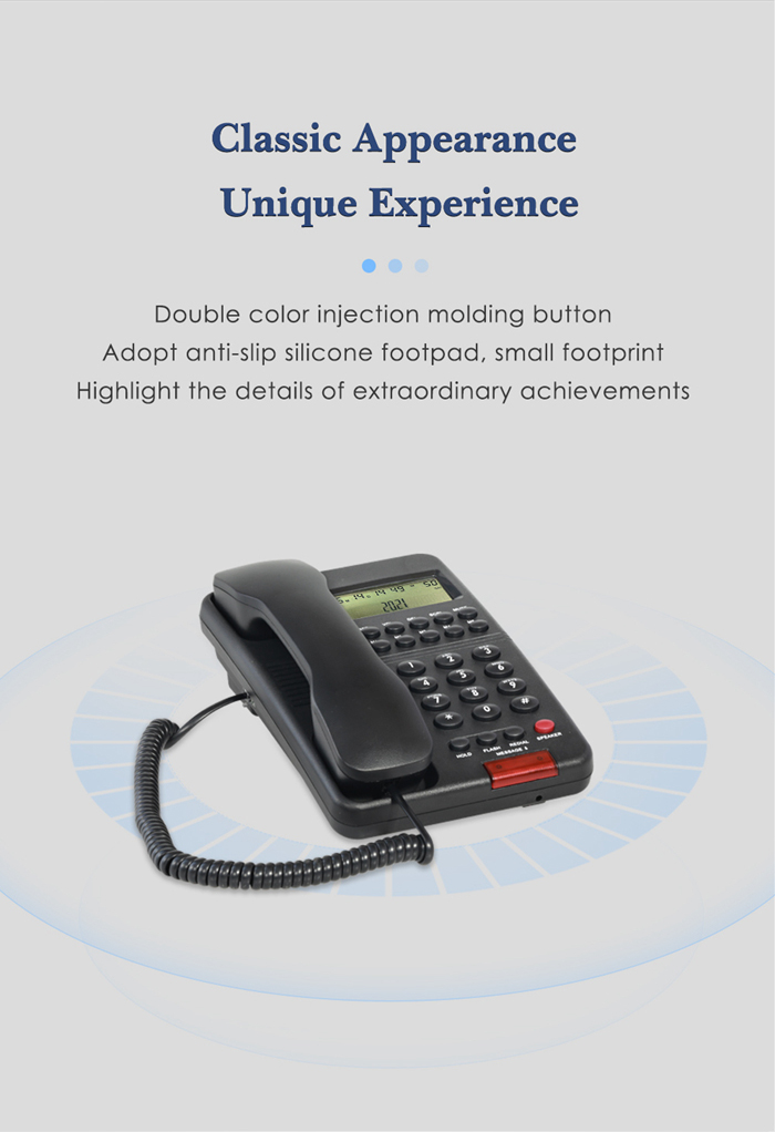 Cotell Classical Appearance And Unique Experience Caller ID Telephone Office Desktop Phone Customizable Content Business Phone